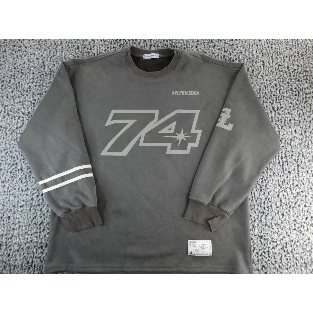 Aelfric Eden 74 Graphic Long Sleeve Shirt Gray Mens XL